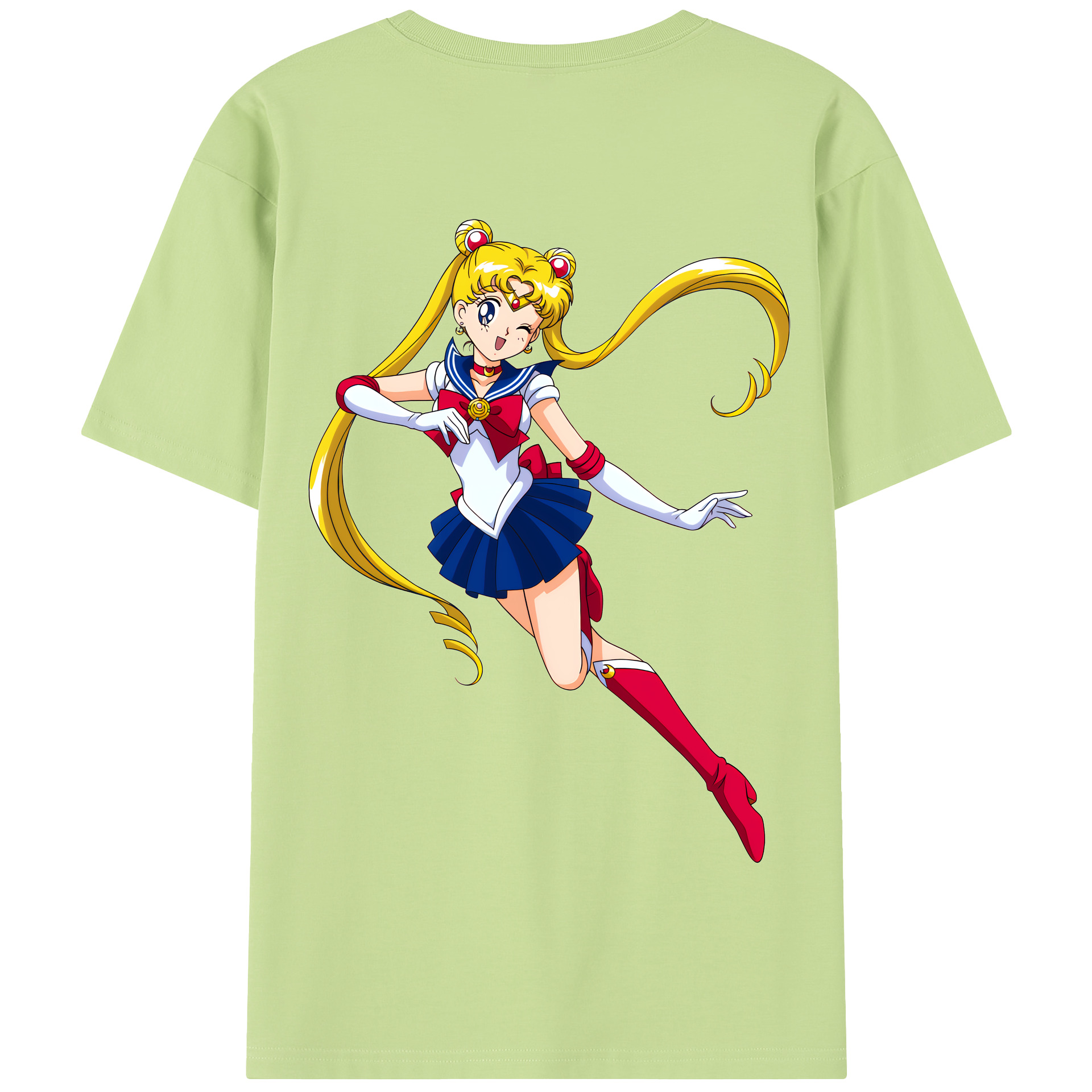 （画像用） 美少女戦士セーラームーン 月野 うさぎ つきの うさぎ Sailor Moon Tsukino Usagi 綿100％半袖Tシャツ（背面プリント）